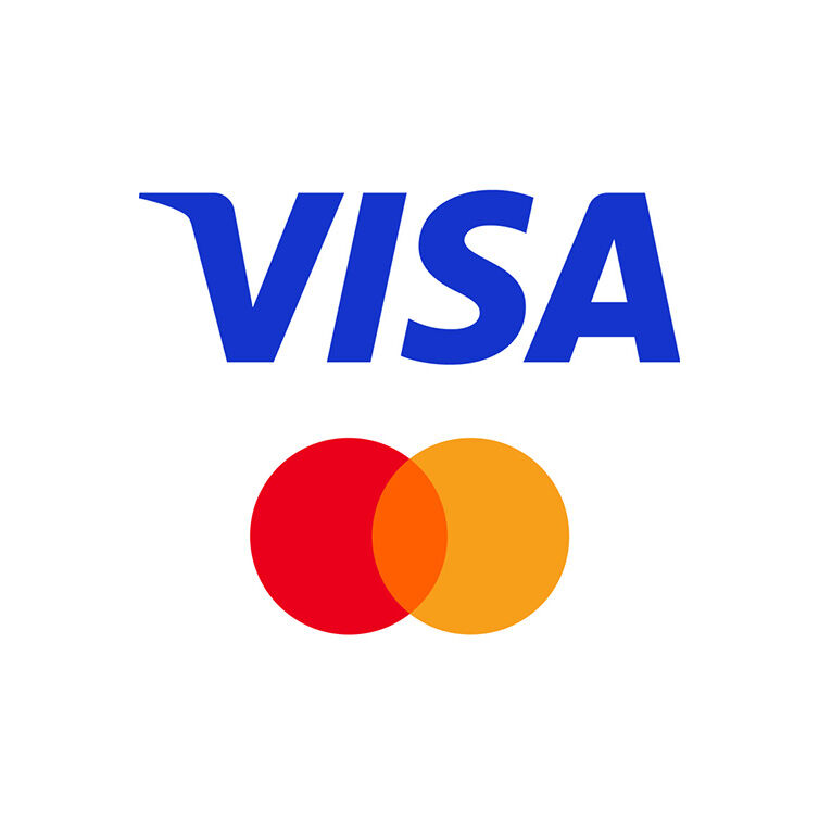 Logos der beiden bekanntesten Kreditkartenanbietern Visa und Mastercard