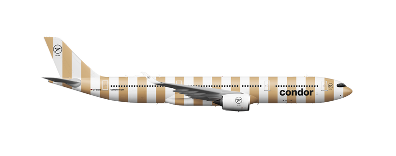 Sandfarben-weiß gestreifter A330neo