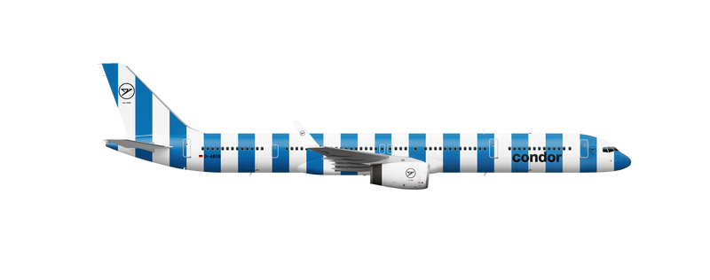 Blau-weiß gestreifter A330neo