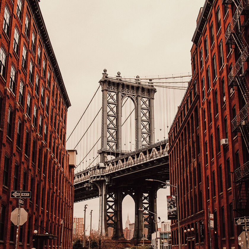 View of the Brooklyn Bridge in New York