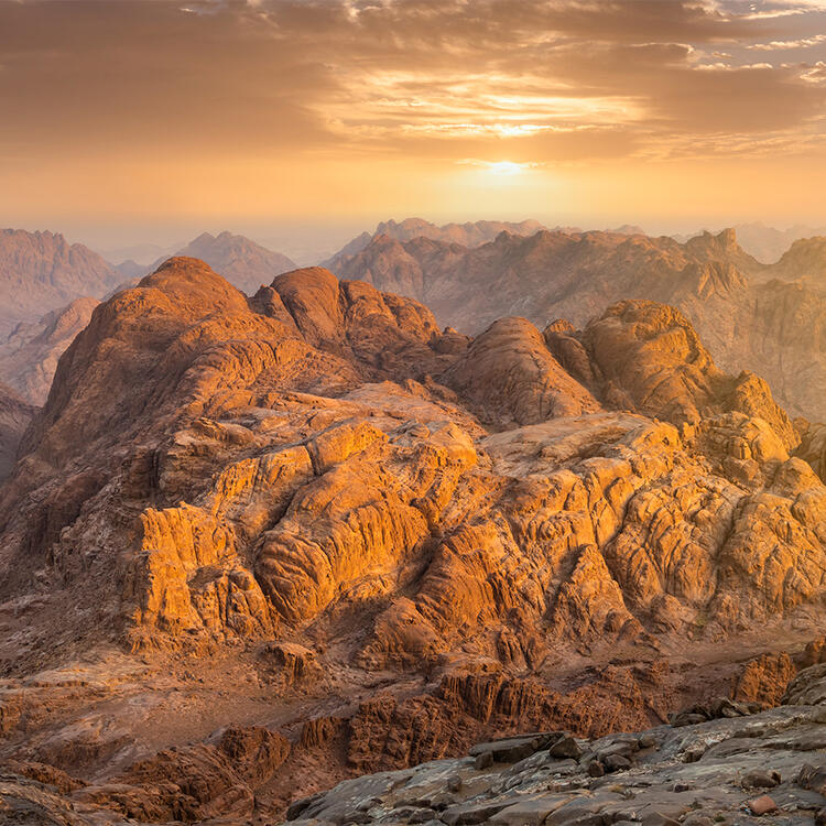 Blick auf den Sinai bei Sonnenuntergang