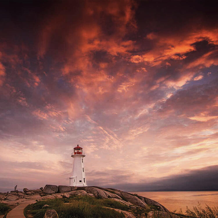 Peggy's Cove, ein idyllisches Fischerdorf in Novia Scotia, Kanada.