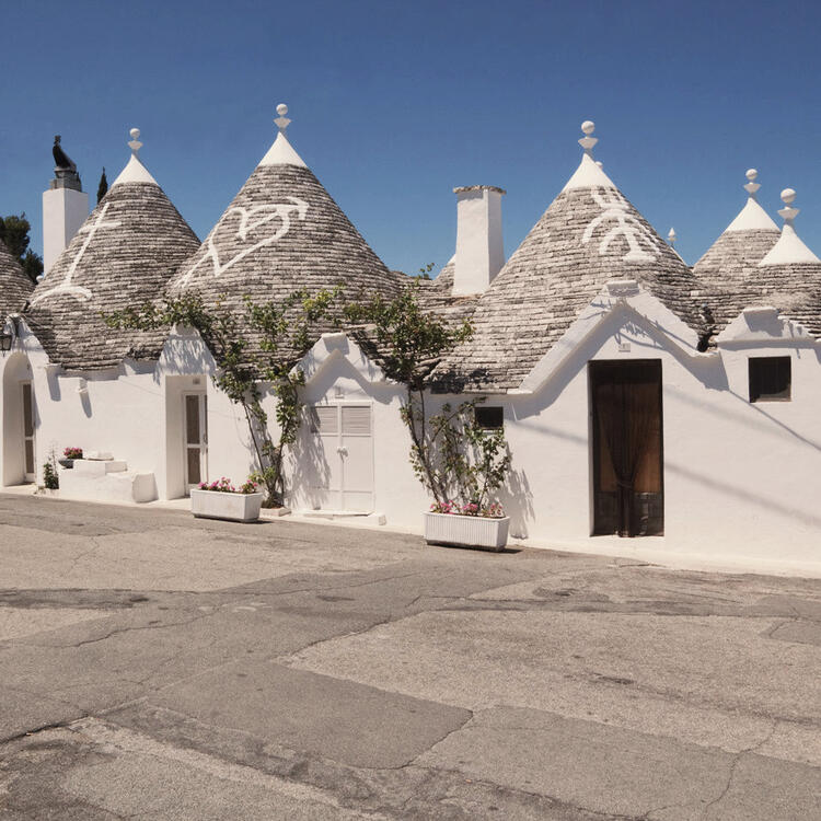 Trulli-Bauten in der Region Apulien