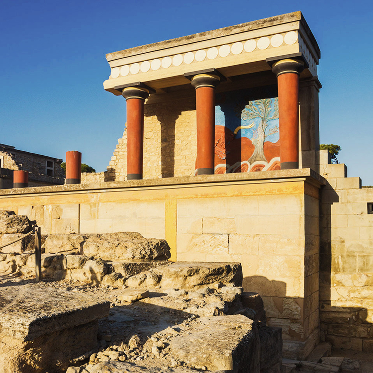 Ruinen der Minoischen alten Palast von Knossos, Heraklion, Kreta, Griechenland