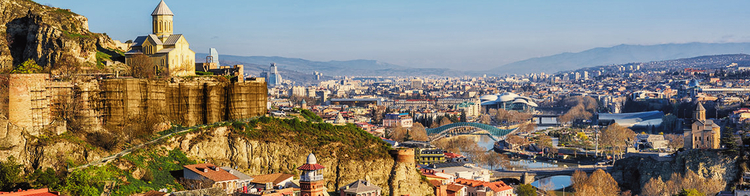 Panoramablick auf die Hauptstadt von Georgien, Tiflis