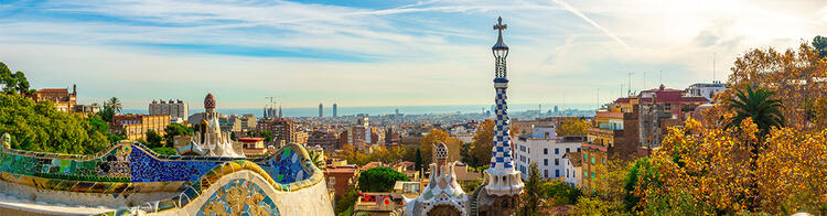 Blick über Barcelona vom Park Guell
