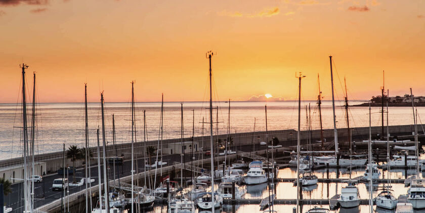 Lanzarote Condor Hafen Sonnenuntergang