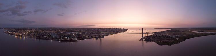 Maputo Skyline bei Sonnenuntergang