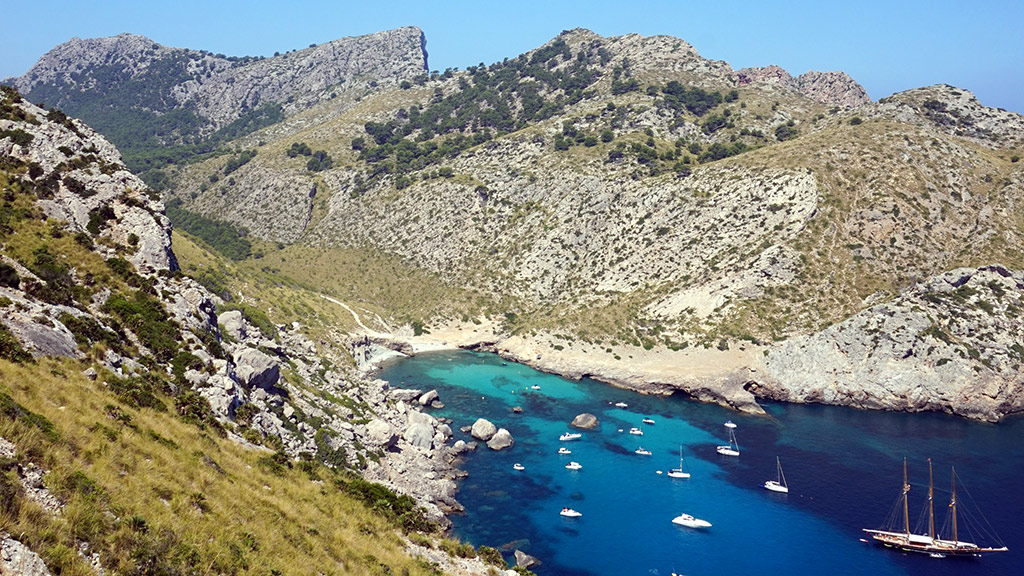 Blick auf die Cala Boquer von Mallorca