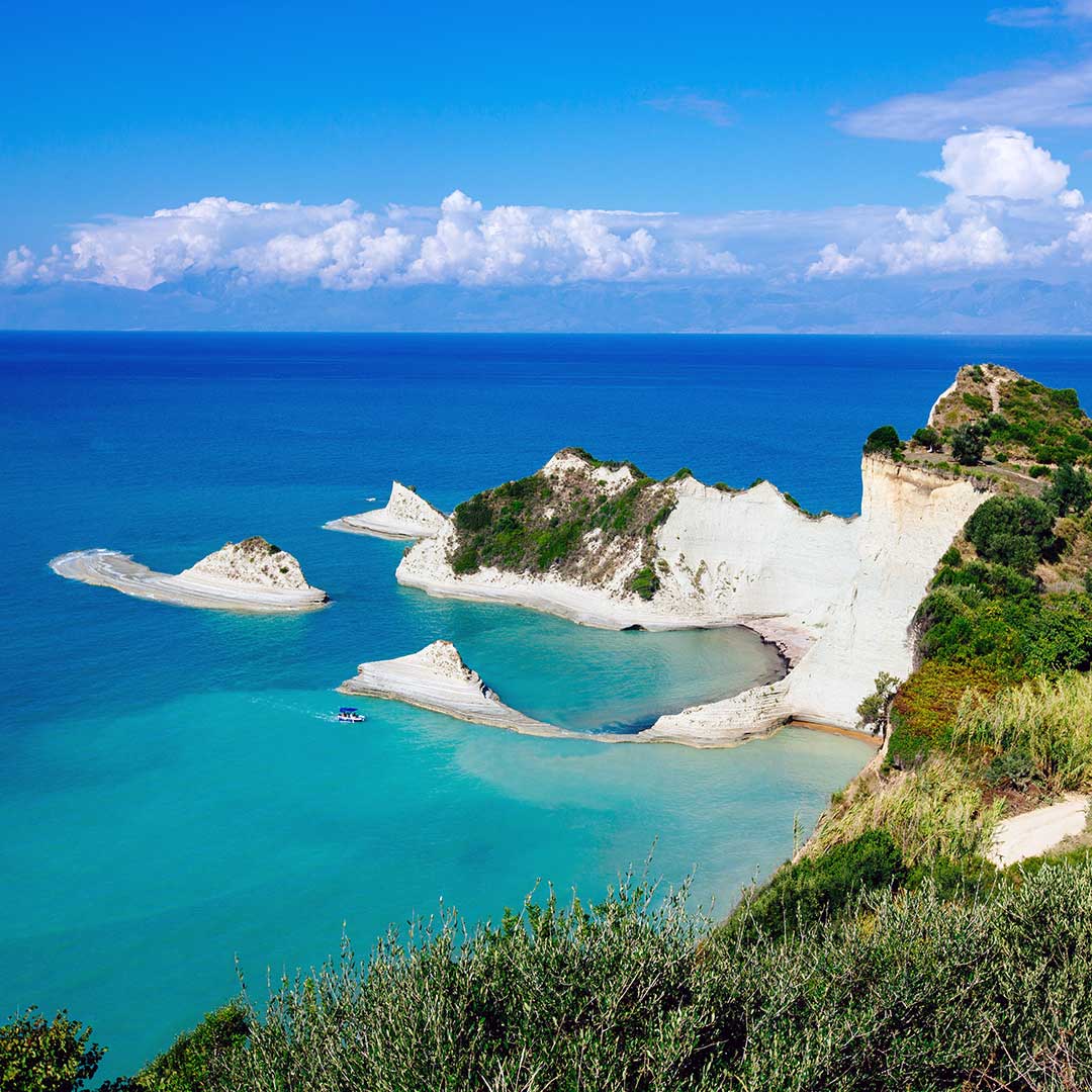 Blick auf Kap Drastis auf Korfu