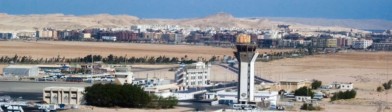 The airport of Hurghada from an aerial view
