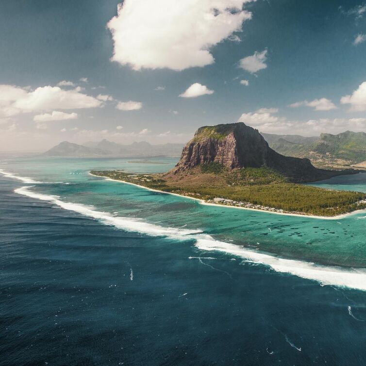 Die Insel Mauritius im Indischen Ozean