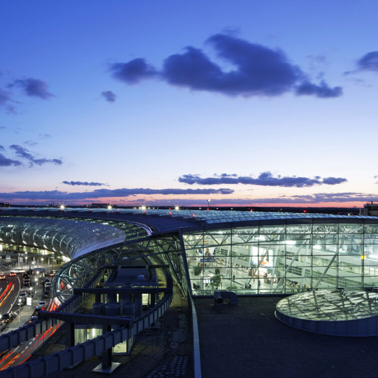Luftansicht vom Düsseldorf Flughafen