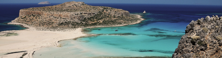Lagune mit Sandstrand, Balos Strand, Halbinsel Gramvousa, Kreta, Griechenland