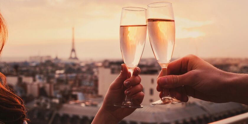 Paris Sunset mit Champagner