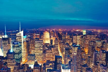 New York an Weihnachten von oben