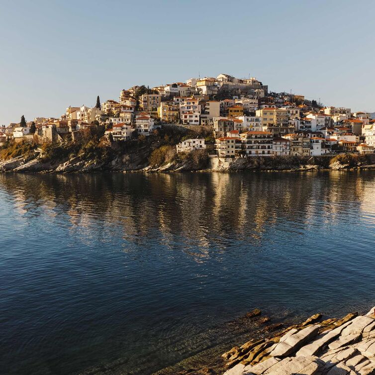 Blick auf das Meer von Kavala