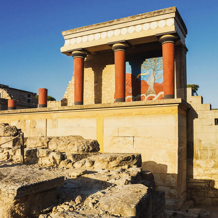 Palast von Knossos - Griechenland | Condor Ruinen der Minoischen alten Palast von Knossos, Heraklion, Kreta, Griechenland