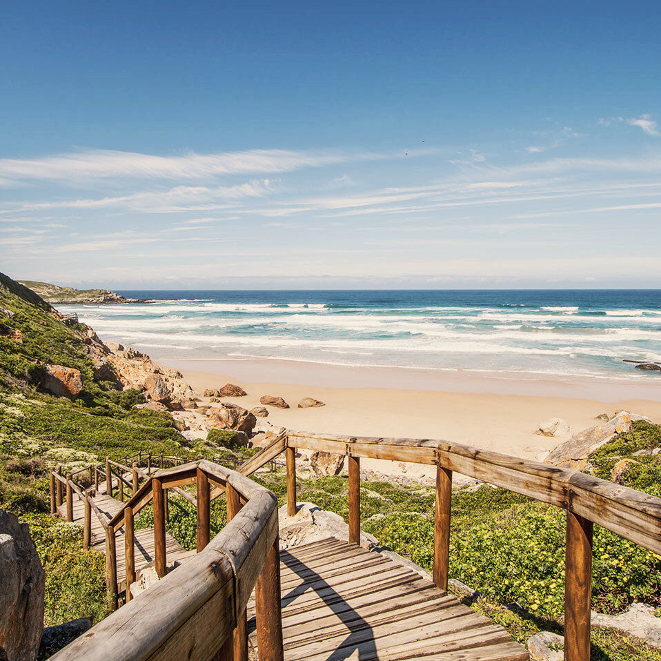 Weg zum Strand am Robberg Wanderung, Südafrika Garden Route