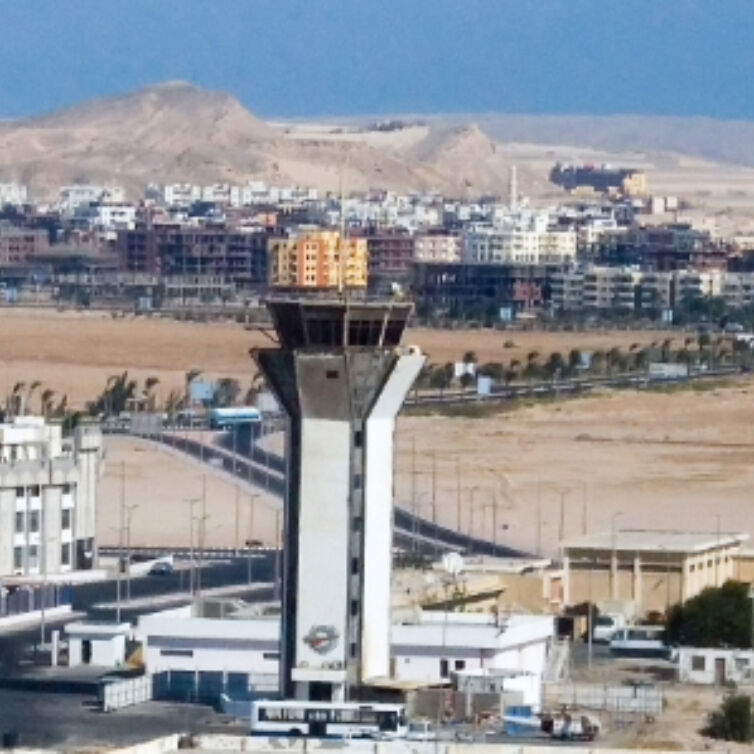 Luftansicht des Flughafen Hurghada