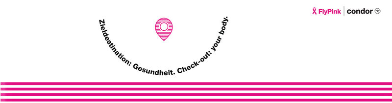 Spruch auf Edgar Karte für FlyPink Kampagne von Condor gegen Brustkrebs