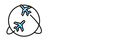 Illustration Flightplan. Globe with two airplanes flying around. 