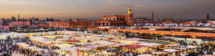 Der Markt Jemaa al Fna in Marrakesch