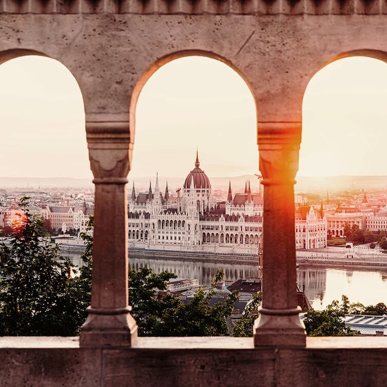 Budapest bei Sonnernuntergang