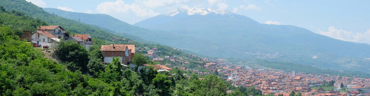 Prizren Kosovo Panoramaansicht vor den Bergen