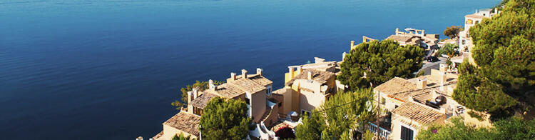 Blick auf die Bucht von Cala Fornells, Mallorca, Balearen, Spanien