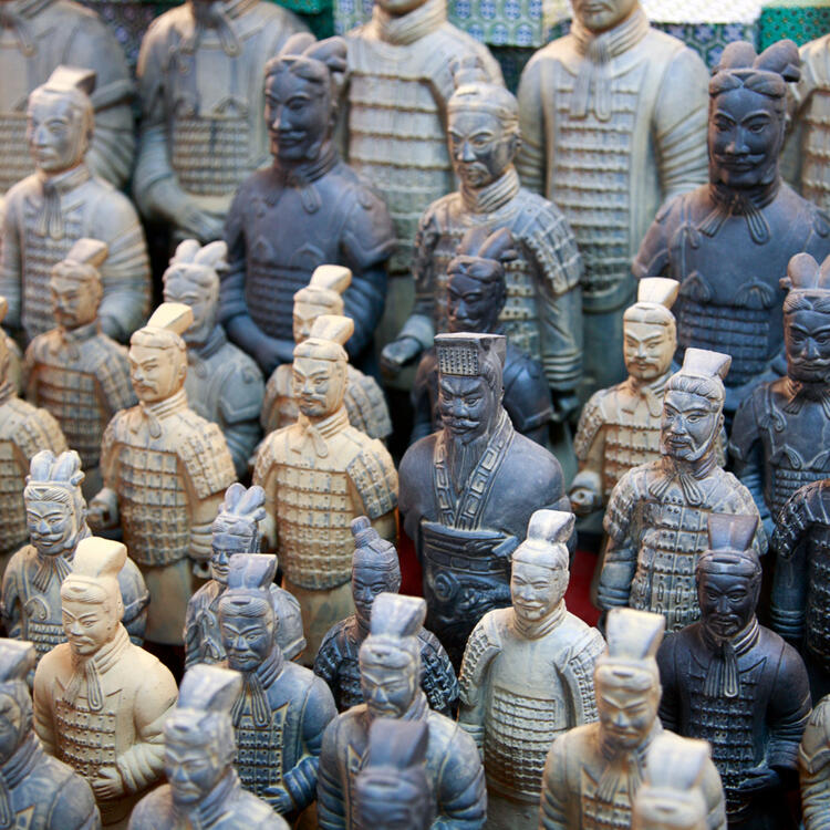 Reihen der Terrakotta Armee im Qinshihuang Mausoleum