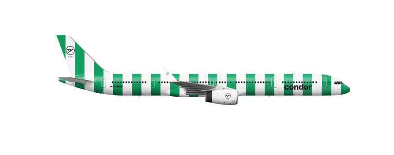 Grün-weiß gestreifter A330neo