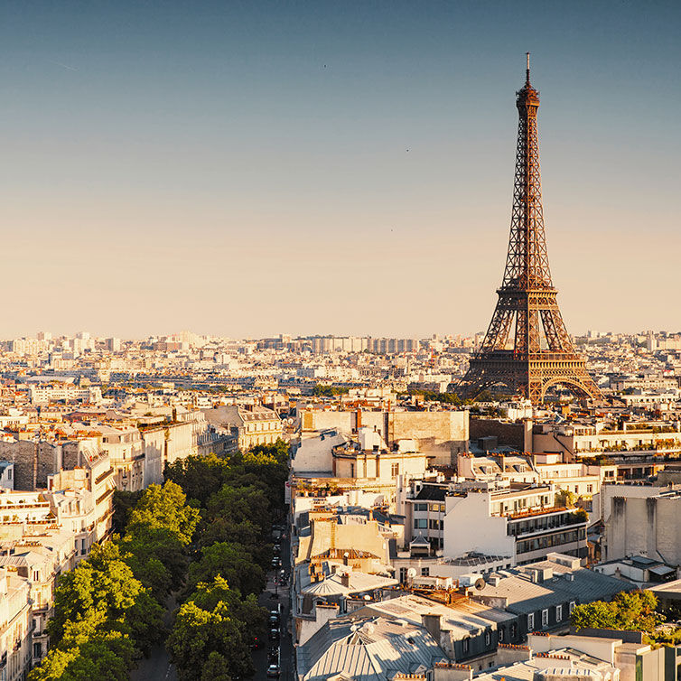 Vista de París con la Torre Eiffel de fondo