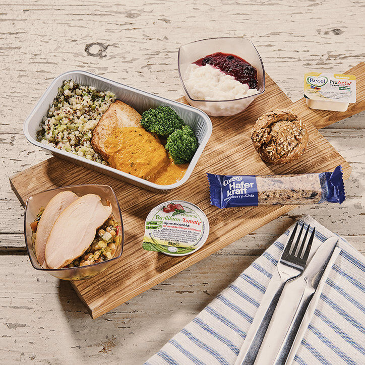 A delicious cold meal and a hot meal.