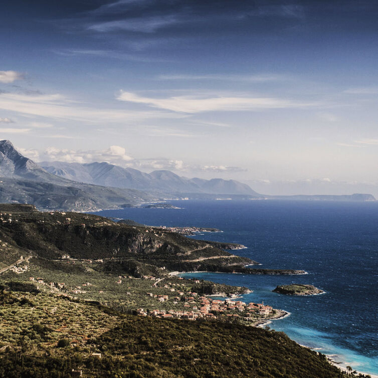 View of Kalamata, located on the Peloponnese peninsula