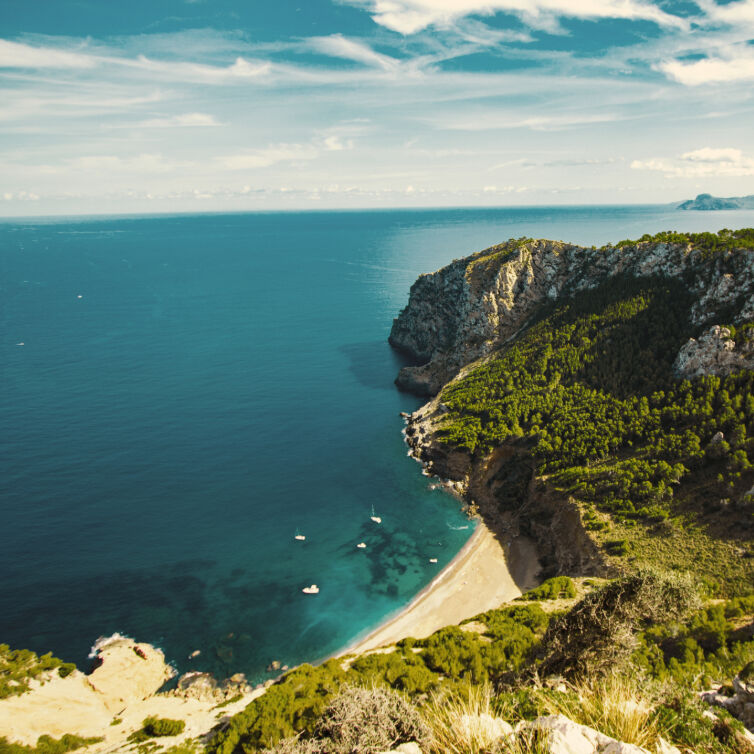 Sea and bay of Majorca at daylight