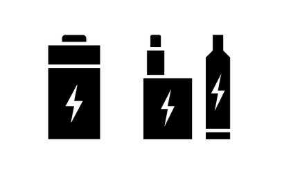 Icon of a power bank and an e-cigarette
