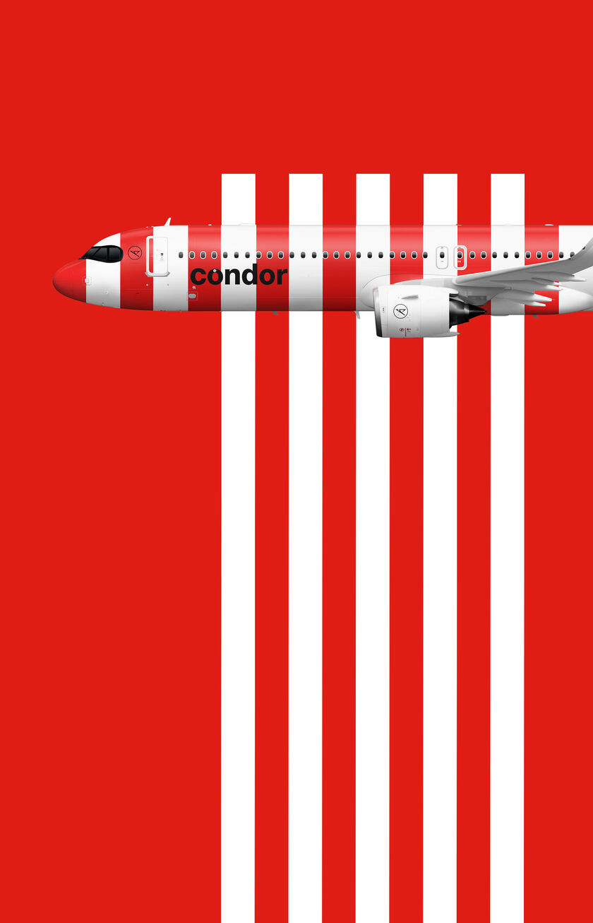 Striped week. Red striped airplane with a red background. 