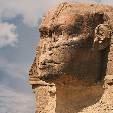 The famous Sphinx of Giza, one of the landmarks of ancient Egyptian culture