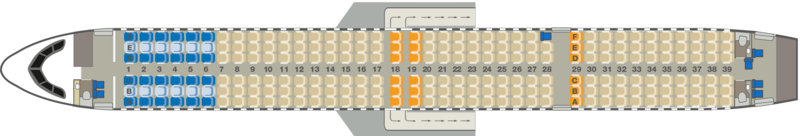 Display of the seats in the aircraft