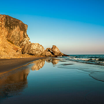 Beautiful sunset on the beach of Cabo de Gata