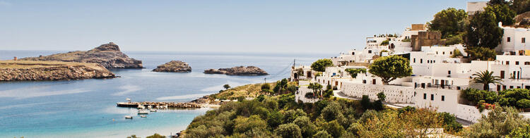 Rhodes Grèce Côte et paysage avec maisons