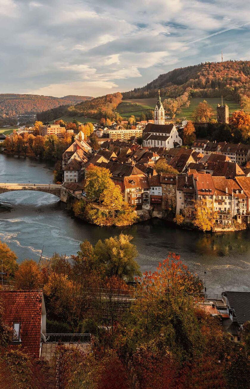Une scène d'automne dans la vallée du Rhin