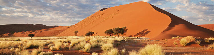 Montagne de sable orange dans le désert