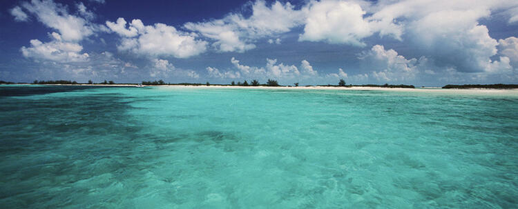 mer turquoise avec plage de sable blanc