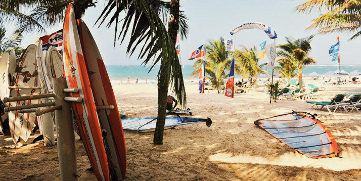 Planches de surf sur la plage