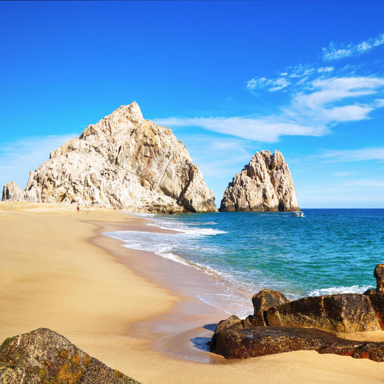 El Arco de Cabo San Lucas e spiaggia sulla costa di Los Cabos, Messico