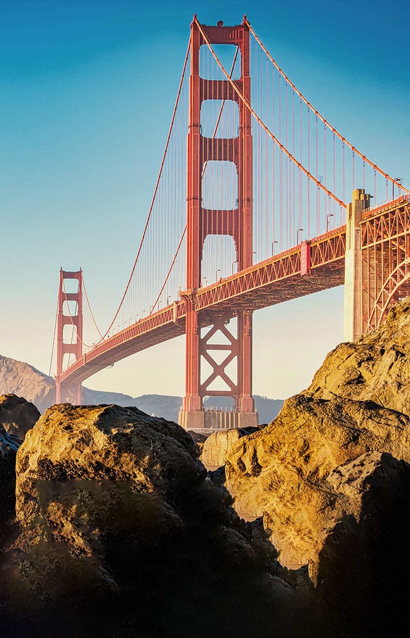 Uitzicht op de Golden Gate Bridge in San Francisco