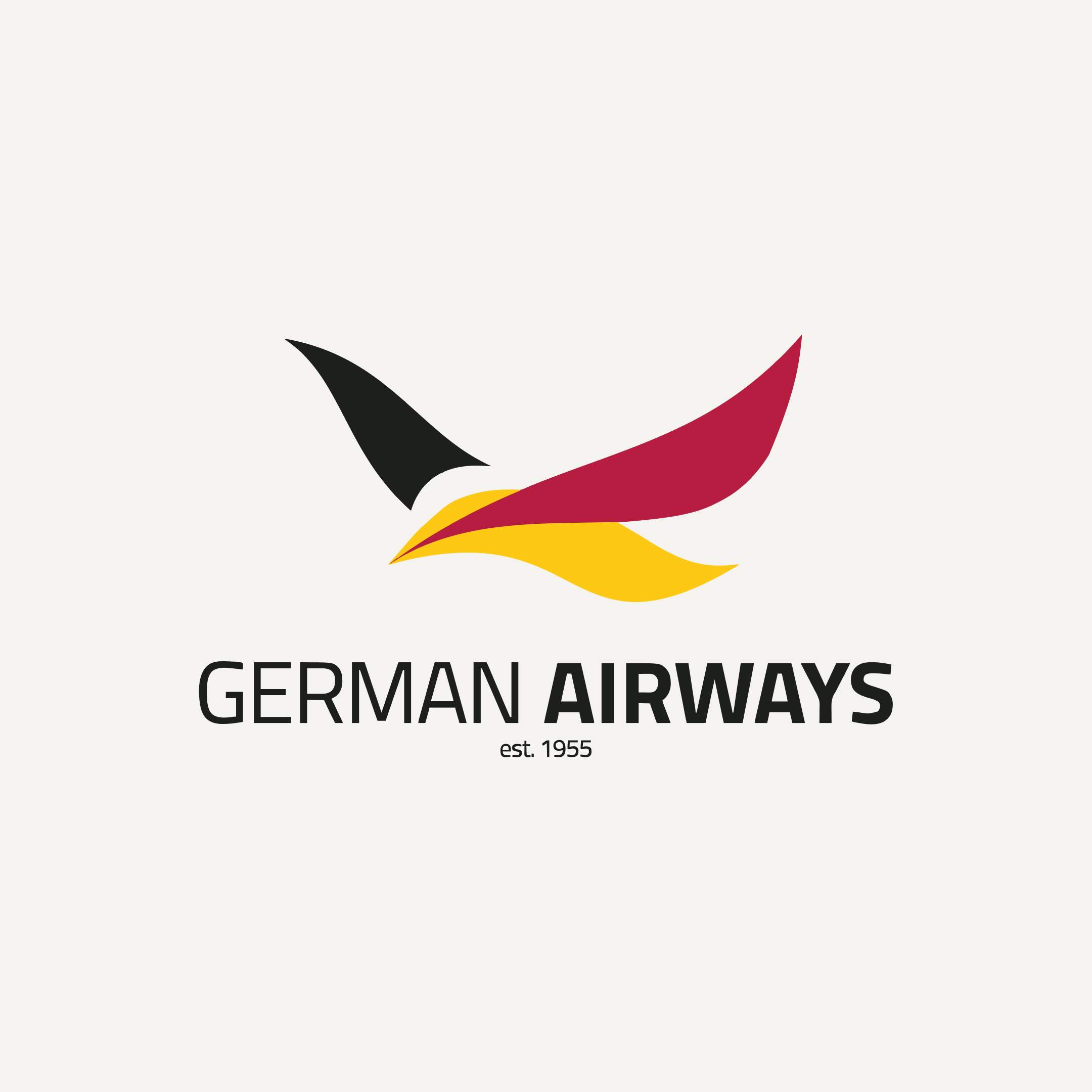 Logótipo da German Airways sobre um fundo claro