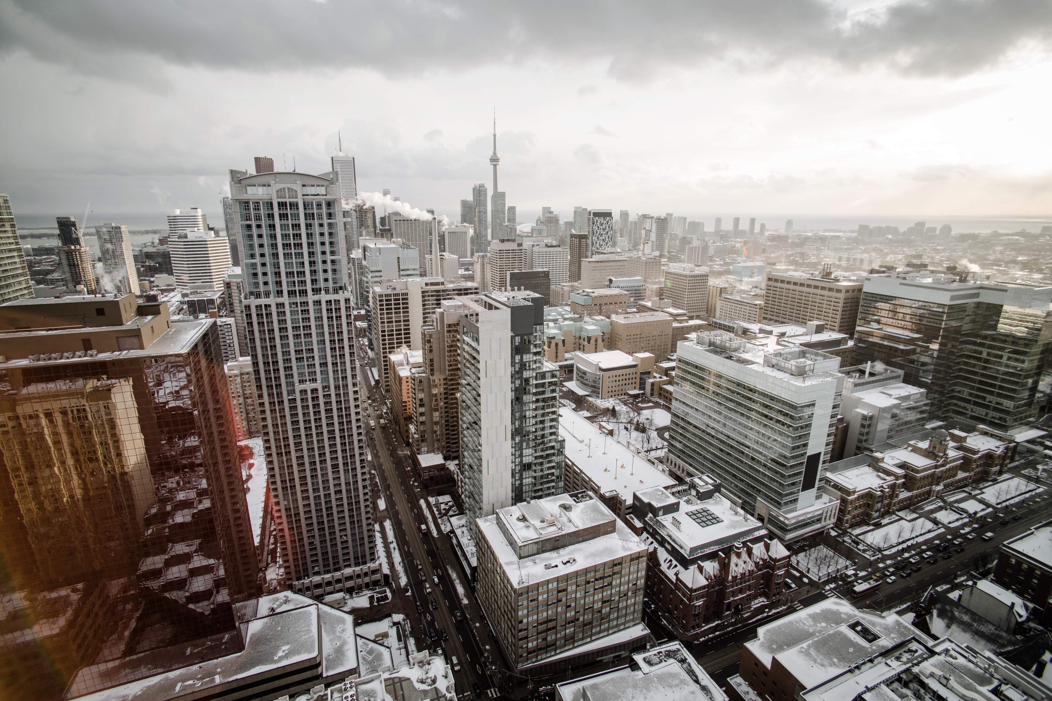 Toronto en invierno al amanecer.